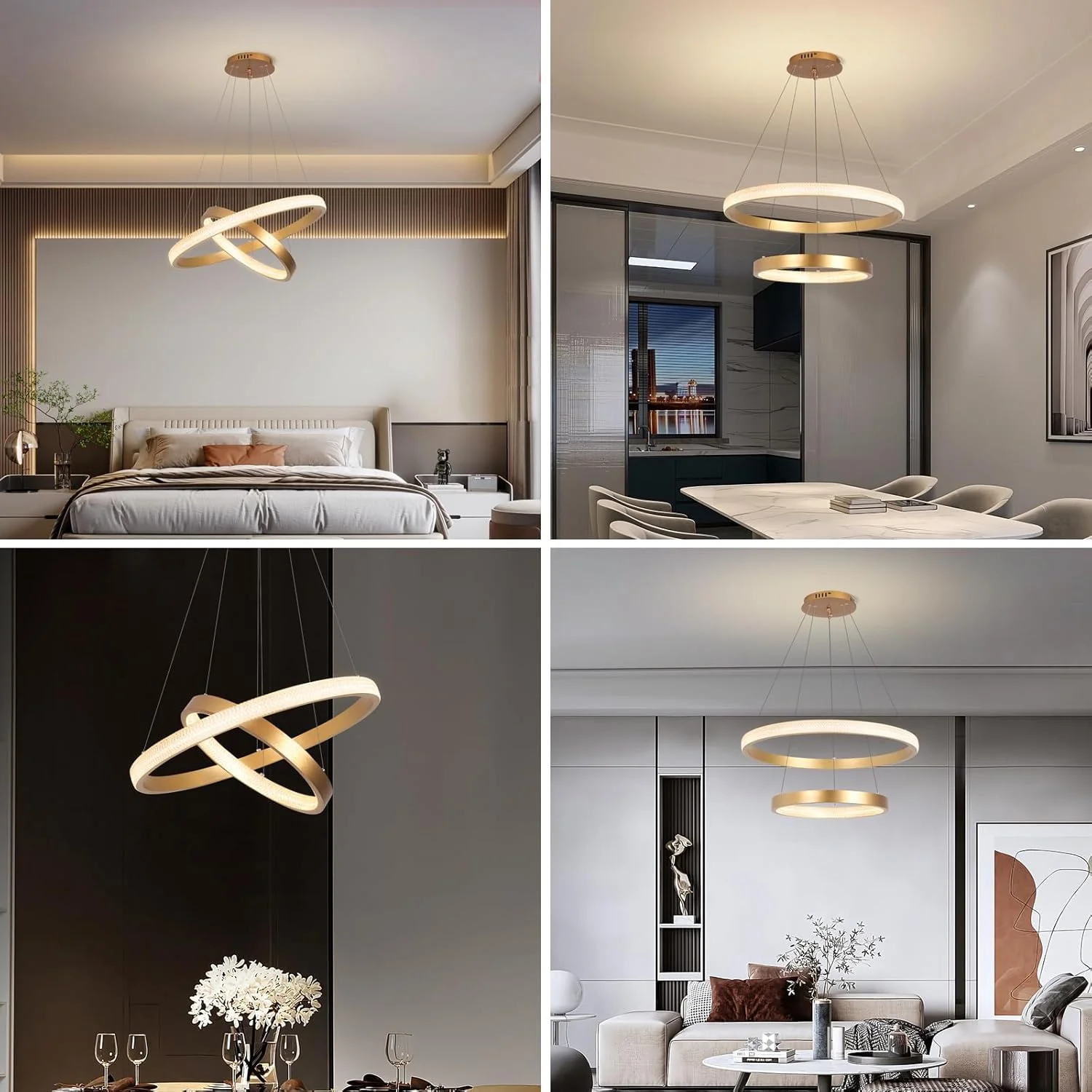 لوستر آویز مدرن LED حلقهای YATAI، لوستر LED سه حلقهای با کنترل از راه دور، لوستر LED مدرن دیمر شونده با سیم قابل تنظیم برای اتاق غذاخوری اتاق نشیمن، 57 وات لوستر آویز مدرن LED حلقهای YATAI، لوستر LED سه حلقهای با کنترل از راه دور، لوستر LED مدرن دیمر شونده با سیم قابل تنظیم برای اتاق غذاخوری اتاق نشیمن، 57 وات