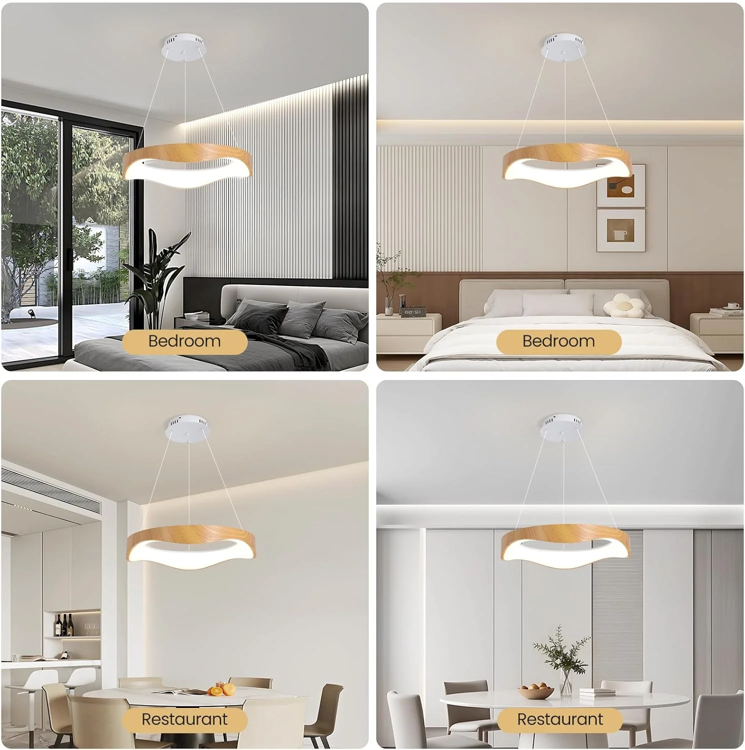 لوستر ال ای دی گرد مدرن سفید با روکش چوب YATAI، چراغ سقفی دیمر پذیر 59 وات با کنترل از راه دور، ارتفاع قابل تنظیم و رنگ 3000K–6000K، برای اتاق غذاخوری، اتاق خواب، اتاق نشیمن، 52 سانتی متر لوستر ال ای دی گرد مدرن سفید با روکش چوب YATAI، چراغ سقفی دیمر پذیر 59 وات با کنترل از راه دور، ارتفاع قابل تنظیم و رنگ 3000K–6000K، برای اتاق غذاخوری، اتاق خواب، اتاق نشیمن، 52 سانتی متر