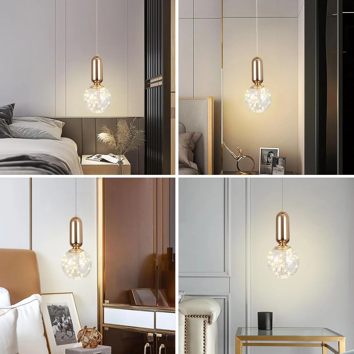 چراغ آویز LED یاتای طرح گل ستاره ای، چراغ سقفی 6 وات با قابلیت تنظیم ارتفاع، چراغ آویز فلزی، چراغ سقفی داخلی برای اتاق خواب و نشیمن 3000-6000K، 6 وات