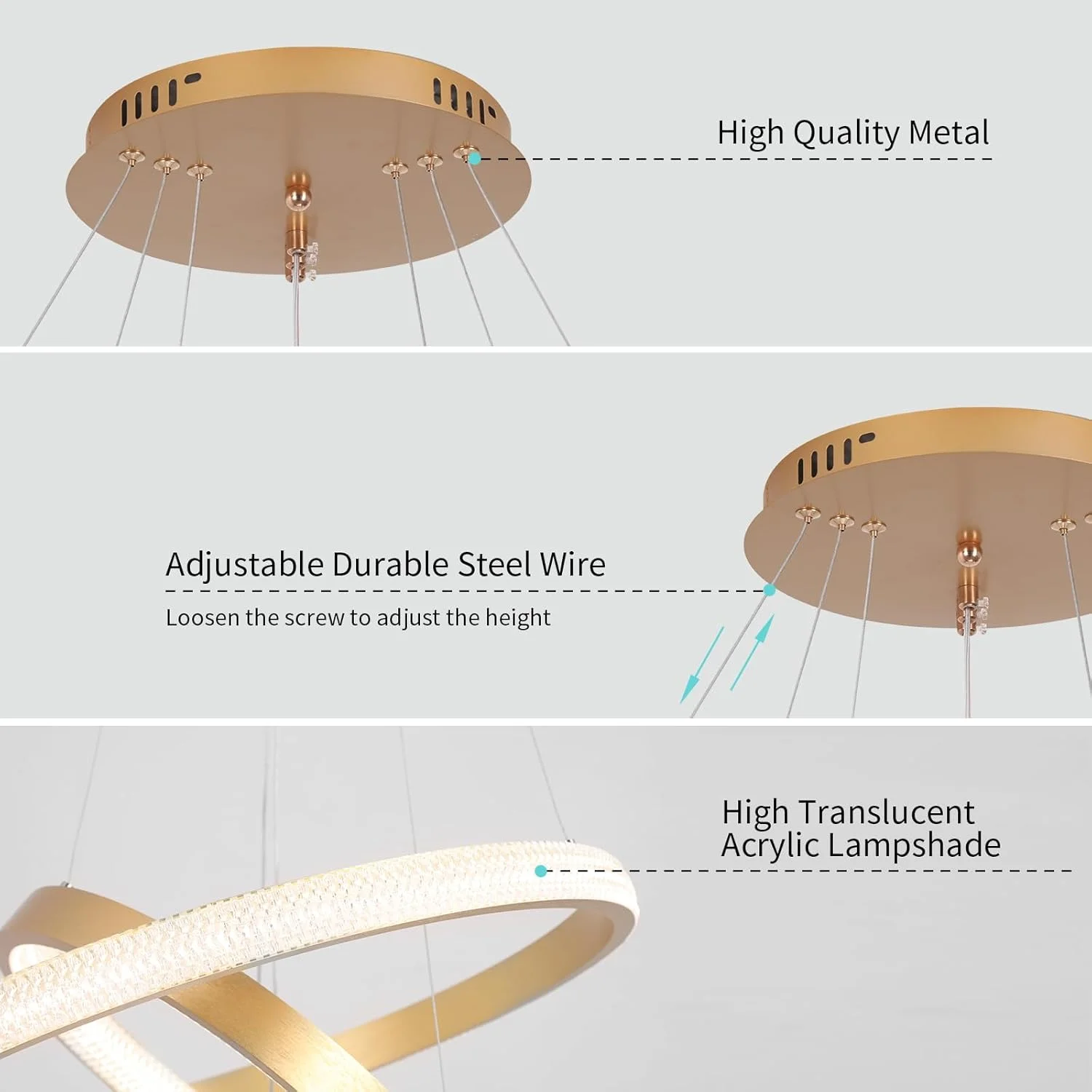 لوستر آویز مدرن LED حلقهای YATAI، لوستر LED سه حلقهای با کنترل از راه دور، لوستر LED مدرن دیمر شونده با سیم قابل تنظیم برای اتاق غذاخوری اتاق نشیمن، 57 وات لوستر آویز مدرن LED حلقهای YATAI، لوستر LED سه حلقهای با کنترل از راه دور، لوستر LED مدرن دیمر شونده با سیم قابل تنظیم برای اتاق غذاخوری اتاق نشیمن، 57 وات