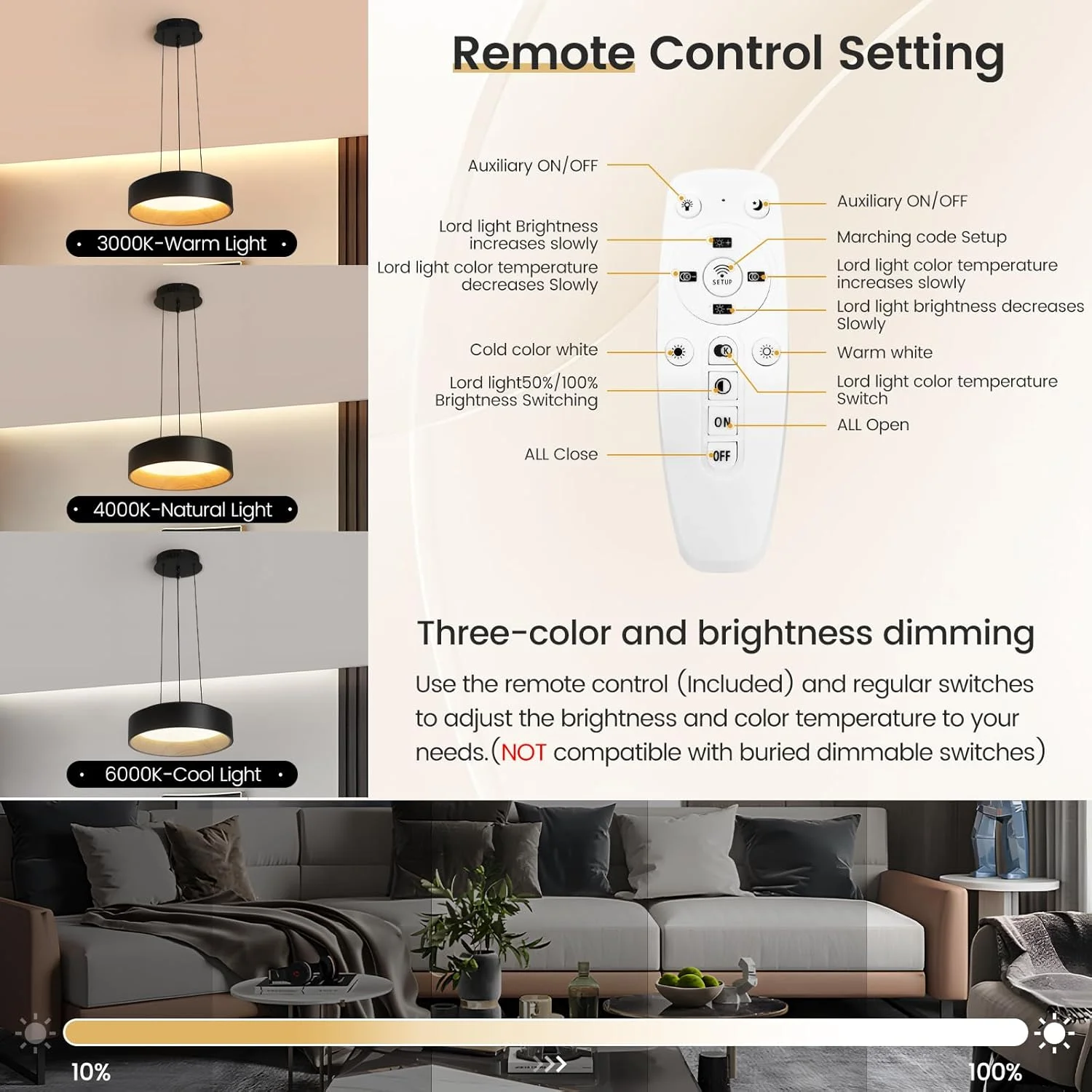 لوستر مدرن LED گرد مشکی YATAI، چراغ سقفی 24 وات دیمر شونده، لوستر با ارتفاع قابل تنظیم با کنترل از راه دور، ایده آل برای اتاق خواب، اتاق غذاخوری و اتاق نشیمن لوستر مدرن LED گرد مشکی YATAI، چراغ سقفی 24 وات دیمر شونده، لوستر با ارتفاع قابل تنظیم با کنترل از راه دور، ایده آل برای اتاق خواب، اتاق غذاخوری و اتاق نشیمن