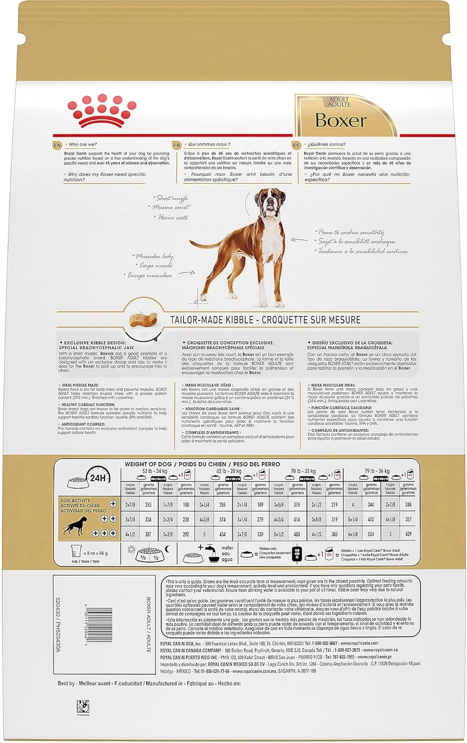 غذای خشک سگ بالغ نژاد باکسر رویال کنین، کیسه 17 پوندی