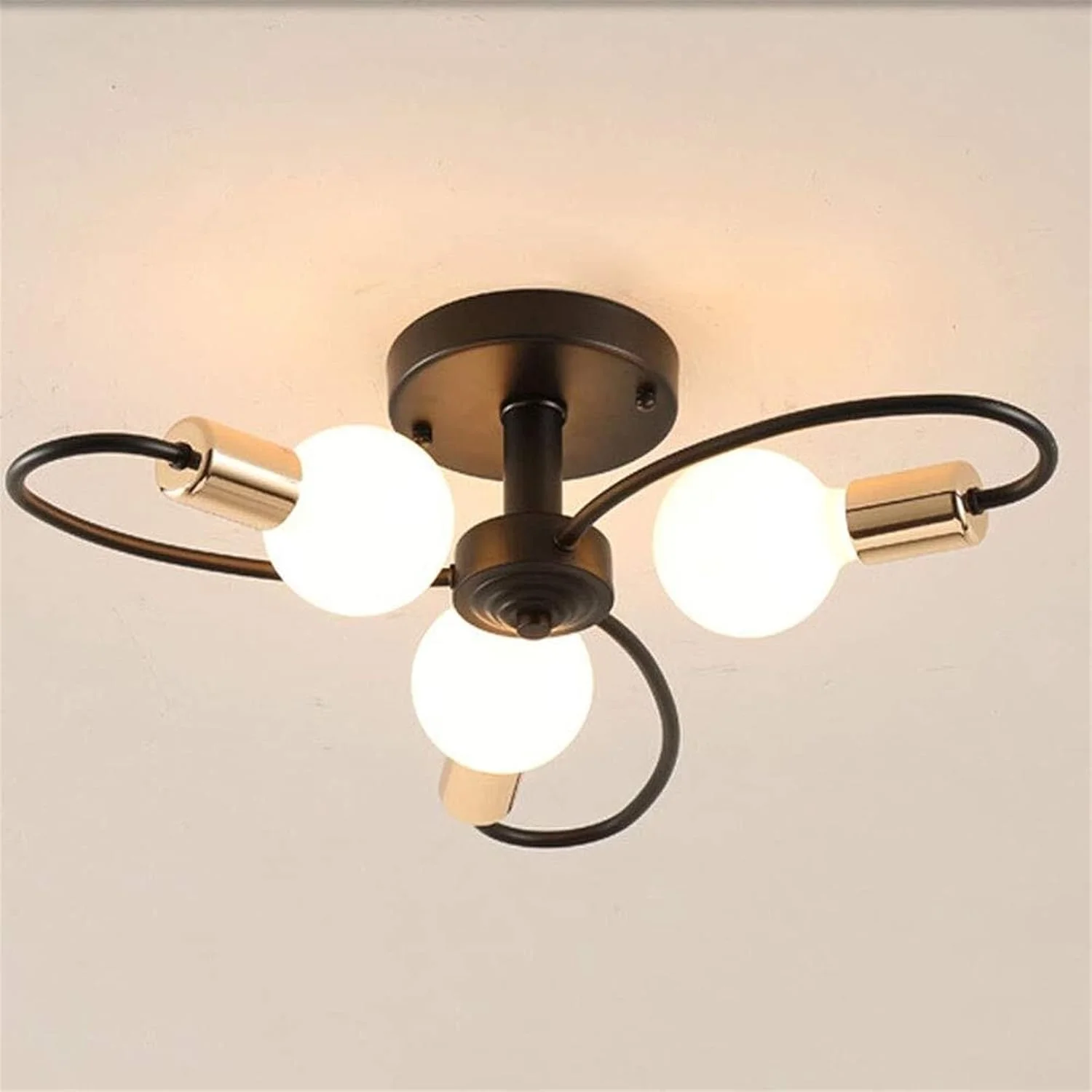 لوستر ساده آهنی نوردیک، چراغ سقفی اتاق نشیمن، اتاق غذاخوری، اتاق خواب، اتاق مطالعه کودکان، 50CM * 15CM، زینت بخش زندگی