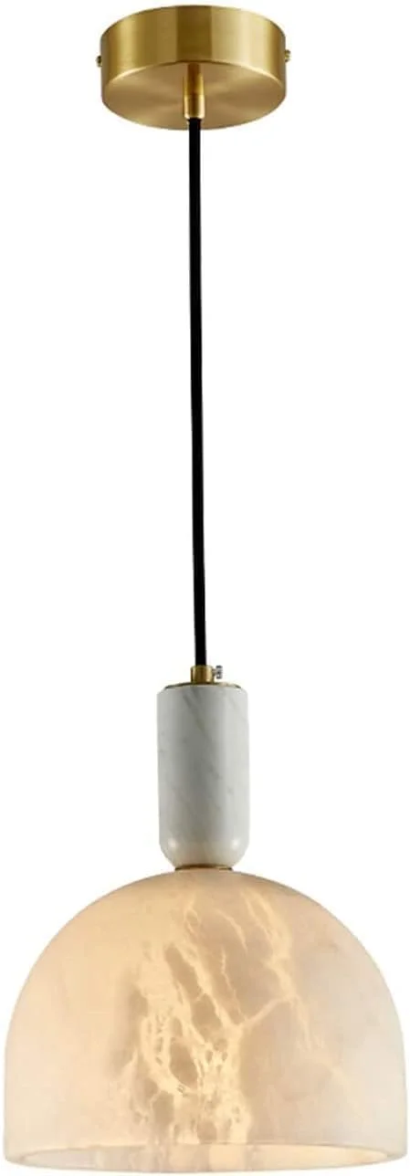 لوستر آویز کنار تختی، لوستر مدرن، چراغ های آویز با کلاهک مرمری، چراغ سقفی E27، مناسب آشپزخانه، بار، اتاق نشیمن، راهرو، چراغ های آویز مسی، لوستر