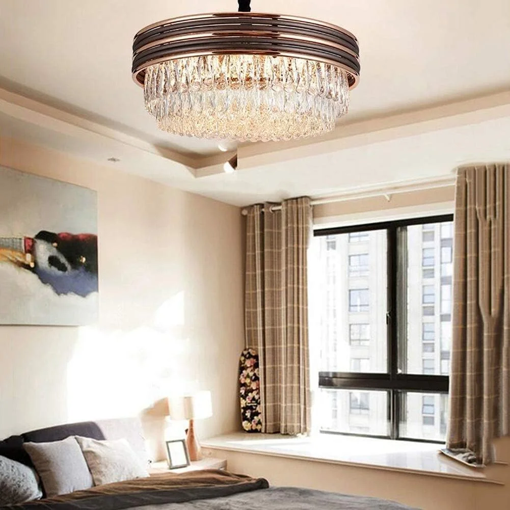 لوستر سقفی، لوستر کریستالی مدرن 6 شاخه، 2 طبقه، لوستر کریستالی روستیک، چراغ آویز قابل تنظیم، چراغ های سقفی مدرن، دکور مدرن، طلایی و مشکی - 80 * 28 سانتی متر