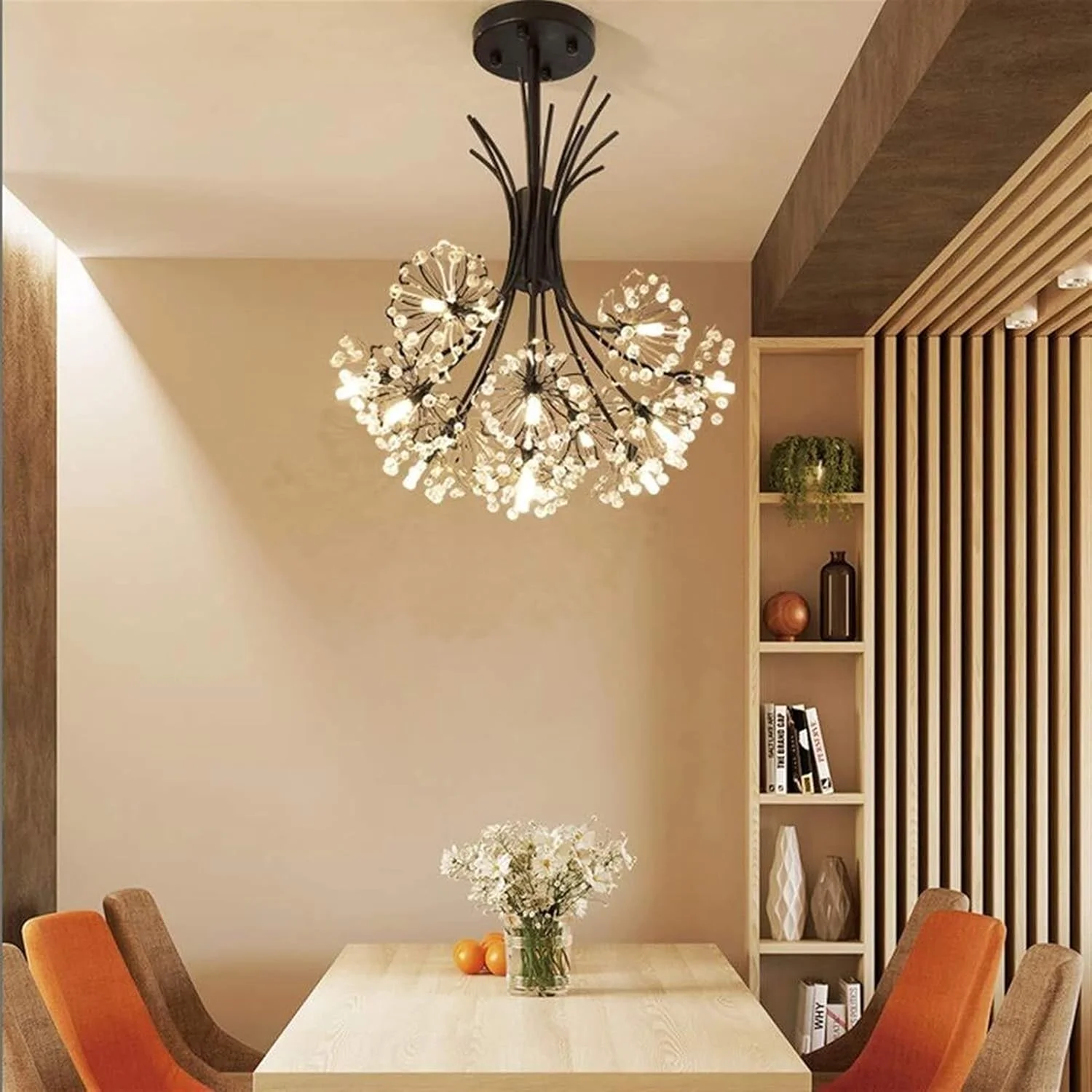 لوستر مدرن و مینیمال، خلاقانه و خاص، جنس کریستال و آهن فرفورژه، ابعاد ۴۸cm*۵۵cm، مناسب اتاق نشیمن، اتاق خواب، غذاخوری، مطالعه، راهرو، ویلا و ایوان با نور گرم لوستر مدرن و مینیمال، خلاقانه و خاص، جنس کریستال و آهن فرفورژه، ابعاد ۴۸cm*۵۵cm، مناسب اتاق نشیمن، اتاق خواب، غذاخوری، مطالعه، راهرو، ویلا و ایوان با نور گرم