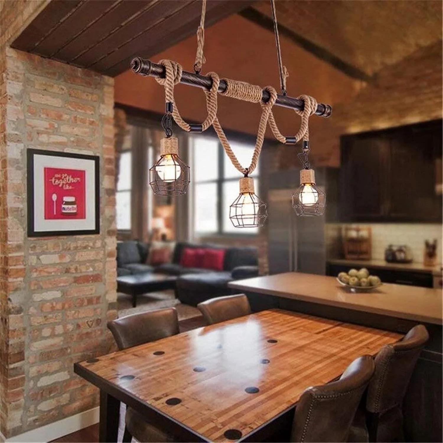 لوستر طنابی کنفی لوله آهنی وینتیج چندگانه قابل تنظیم چراغ های سقفی DIY چراغ آویز مدرن صنعتی 3 شاخه اصلی مناسب اتاق نشیمن، رستوران، بار و کافه لوستر طنابی کنفی لوله آهنی وینتیج چندگانه قابل تنظیم چراغ های سقفی DIY چراغ آویز مدرن صنعتی 3 شاخه اصلی مناسب اتاق نشیمن، رستوران، بار و کافه