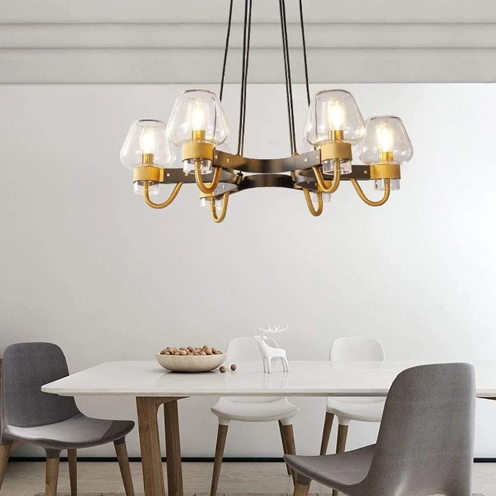 لوستر کریستالی مدرن، چراغ های سقفی فلزی مدرن، آویز طلایی صنعتی، مناسب اتاق نشیمن