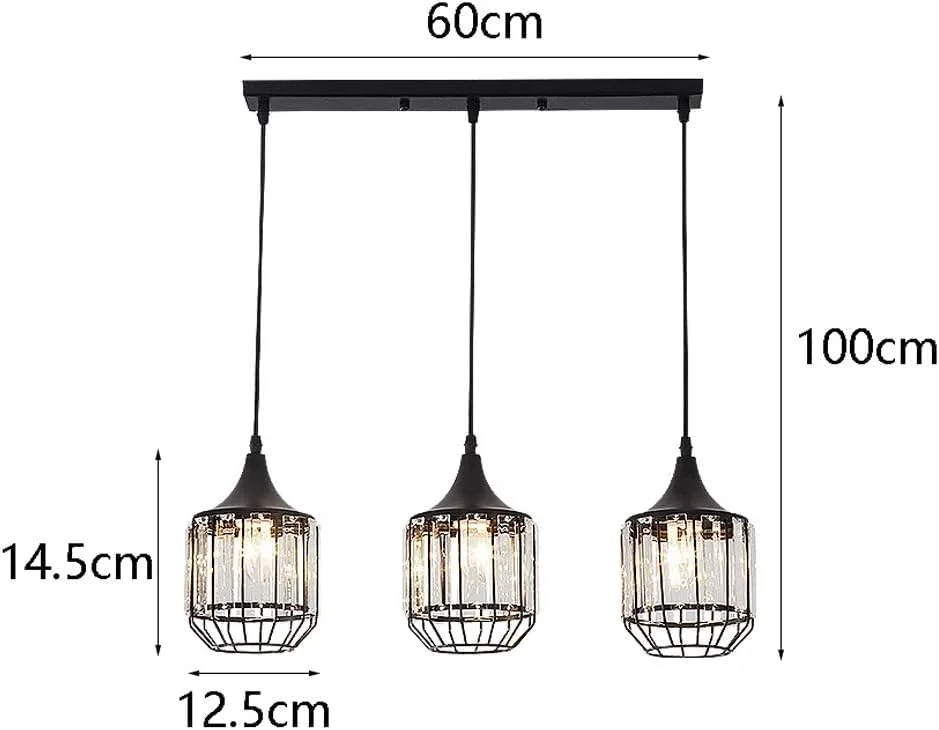 لوستر کریستالی رترو 3 شاخه، مناسب برای کافه، اتاق نشیمن کوچک، اتاق غذاخوری، اتاق خواب، راهرو، راه پله، رستوران، بار، لوسترهای آهنی