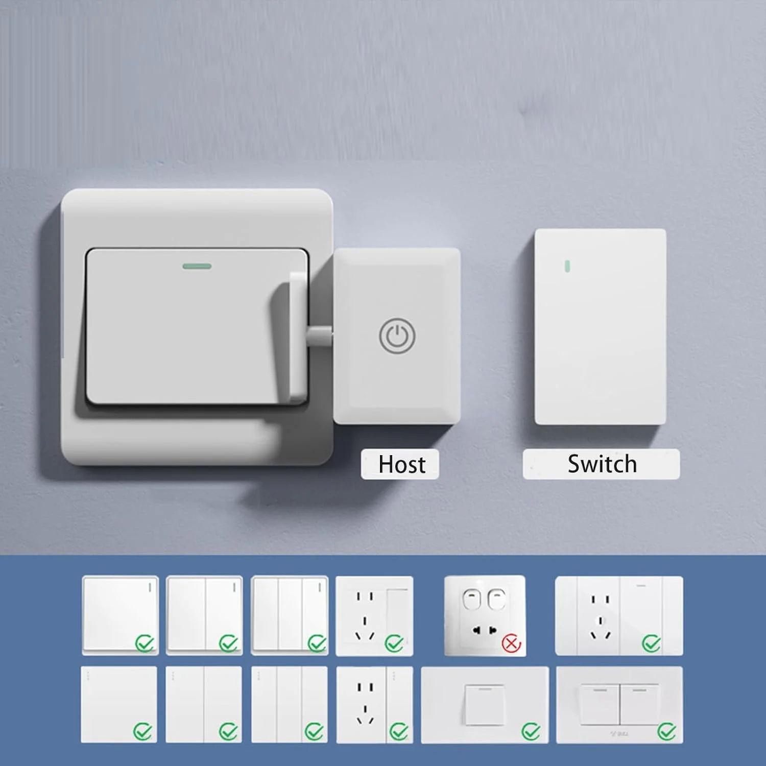 کلیدهای چراغ هوشمند بی سیم - کنترل از راه دور چراغ، دکمه فشاری هوشمند کلید، برای کلیدهای الاکلنگی، برد 8 تا 20 متر (مدل فرکانس رادیویی) کلیدهای چراغ هوشمند بی سیم - کنترل از راه دور چراغ، دکمه فشاری هوشمند کلید، برای کلیدهای الاکلنگی، برد 8 تا 20 متر (مدل فرکانس رادیویی)