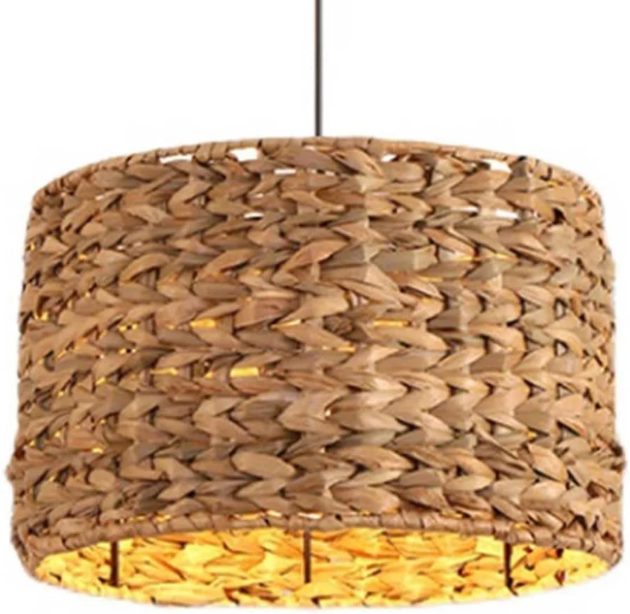 چراغ آویز توخالی، آباژور قفس حصیری، لوسترهای فلزی سبدی به سبک وینتیج با سیم قابل تنظیم، چراغ آویز سقفی طرح لانه پرنده، لوستر