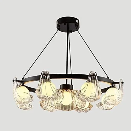 لوستر مدرن شل اروپای شمالی اتاق ناهارخوری اتاق خواب چراغ های آویز شیشه ای کریستالی ال ای دی اتاق ناهارخوری چراغ های آویز سه رنگ مد روز، دکور مدرن، تک رنگ - 9 چراغ