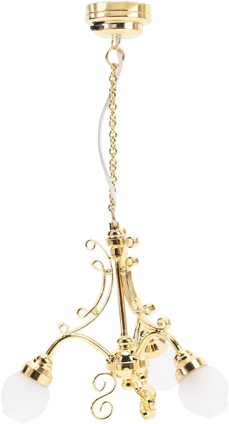 لوستر مینیاتوری خانه عروسکی نورنسی، چراغ LED برای دکوراسیون منزل، عکاسی اکشن