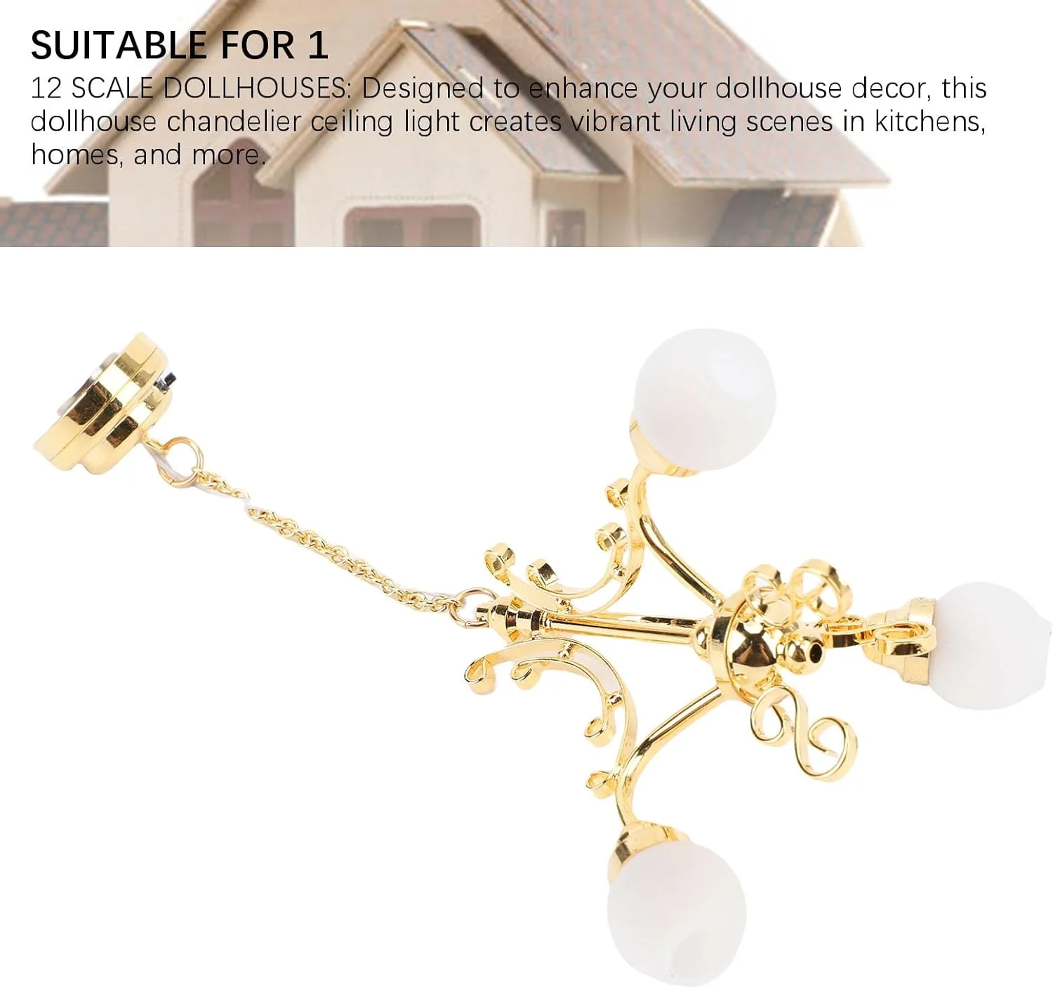 لوستر مینیاتوری خانه عروسکی نورنسی، چراغ LED برای دکوراسیون منزل، عکاسی اکشن