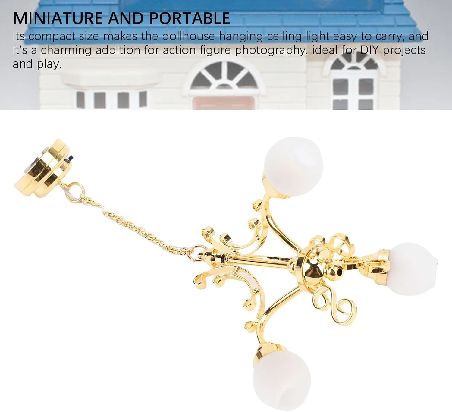 لوستر مینیاتوری خانه عروسکی نورنسی، چراغ LED برای دکوراسیون منزل، عکاسی اکشن