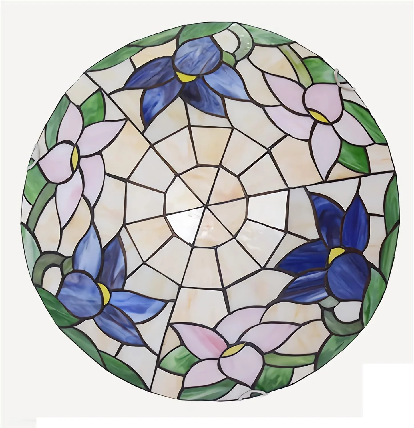 چراغ سقفی به سبک تیفانی، نصب سطحی، 30/40 سانتی متر، چراغ های شیشه ای رنگی دست ساز قدیمی برای دکور اتاق نشیمن، اتاق خواب، سالن غذاخوری، راهرو، لافت، DX28، 40x10cm