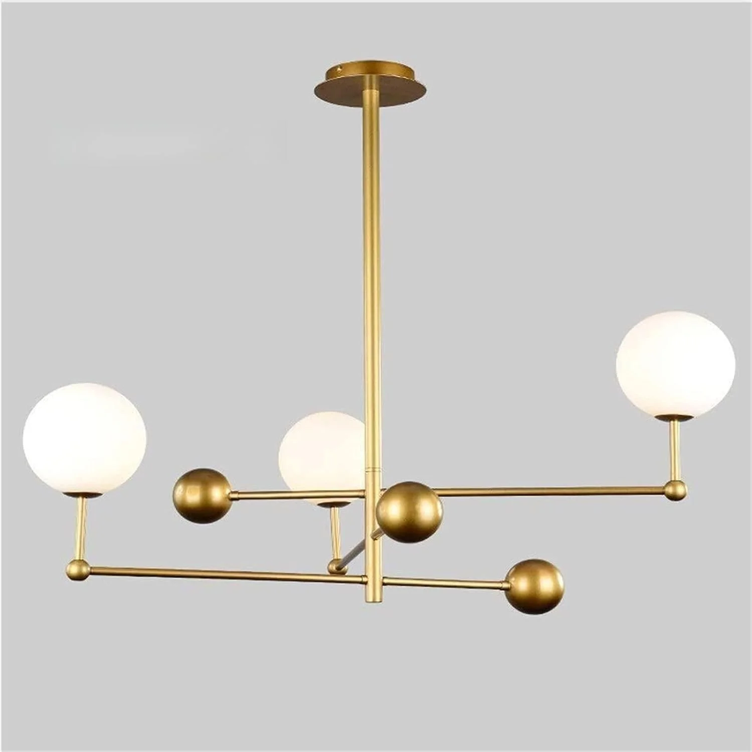 روشنایی مدرن و ساده اتاق/نشیمن/اتاق خواب/ناهارخوری با لامپ شیشه ای و آهن فرفورژه G9 * 3 منبع نور اندازه D750 * H1070Mm زیبا