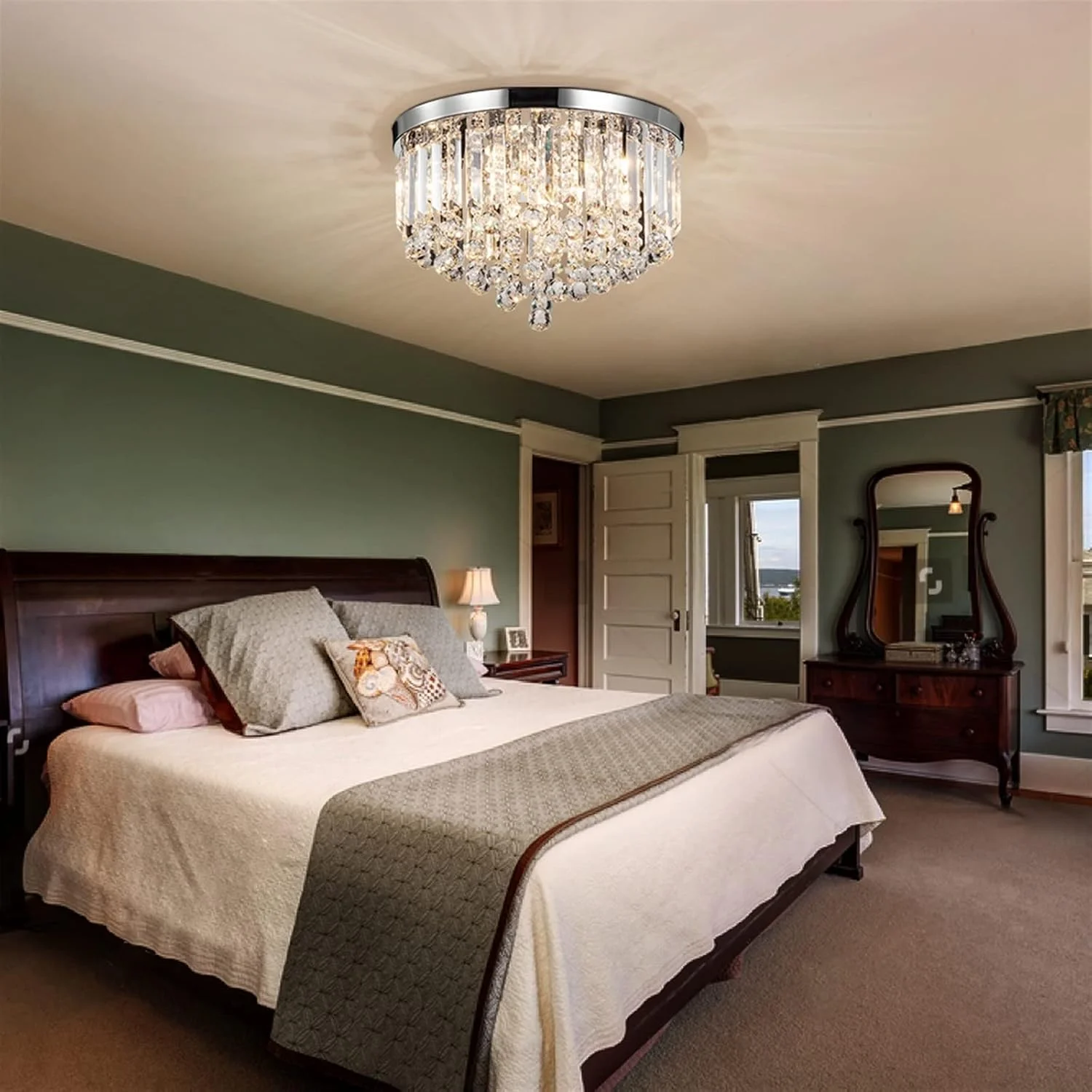 لوستر آویز ZKSKOX، لوستر خلاقانه پست مدرن برای اتاق نشیمن، لوستر گوی شیشه ای قاصدک با طراحی ساده و خاص