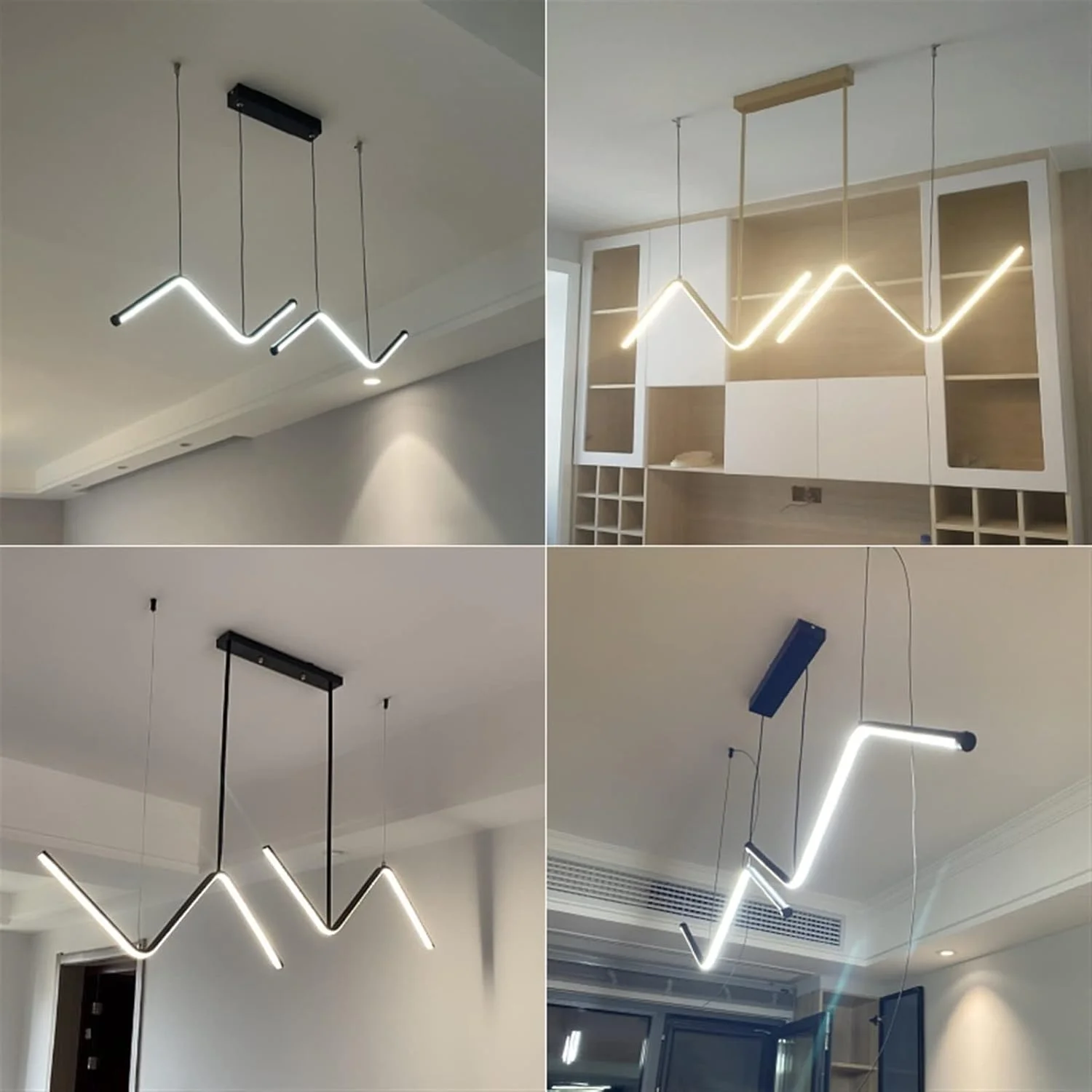 چراغ آویز ZKSKOX، لوستر رستورانی، لوستر خطی مینیمالیستی، چراغ میز ناهارخوری مینیمالیستی، چراغ بار