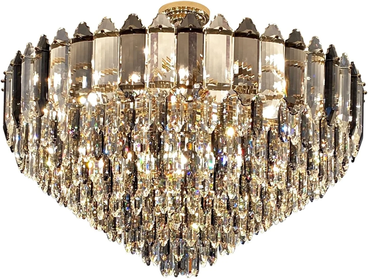 لوستر آویز ZKSKOX مدرن کریستالی شیشه ای، روشنایی ساده اتاق نشیمن، اتاق خواب، اتاق غذاخوری، لوستر طلایی