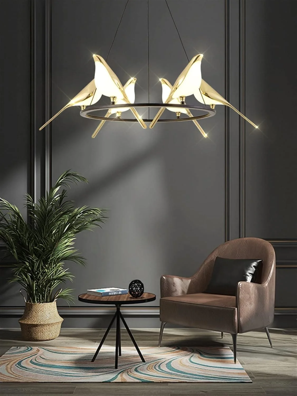 ZKSKOX Hanging Lamp Minimalist Style Dining Room Chandelier Simple Modern Atmosphere Creative Living Room Bedroom