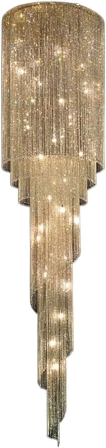 لوستر آویز ZKSKOX کریستالی راه پله، ویلایی، دوبلکس، لابی، ساده، درجه یک، توخالی، نورهای تزئینی بالابر