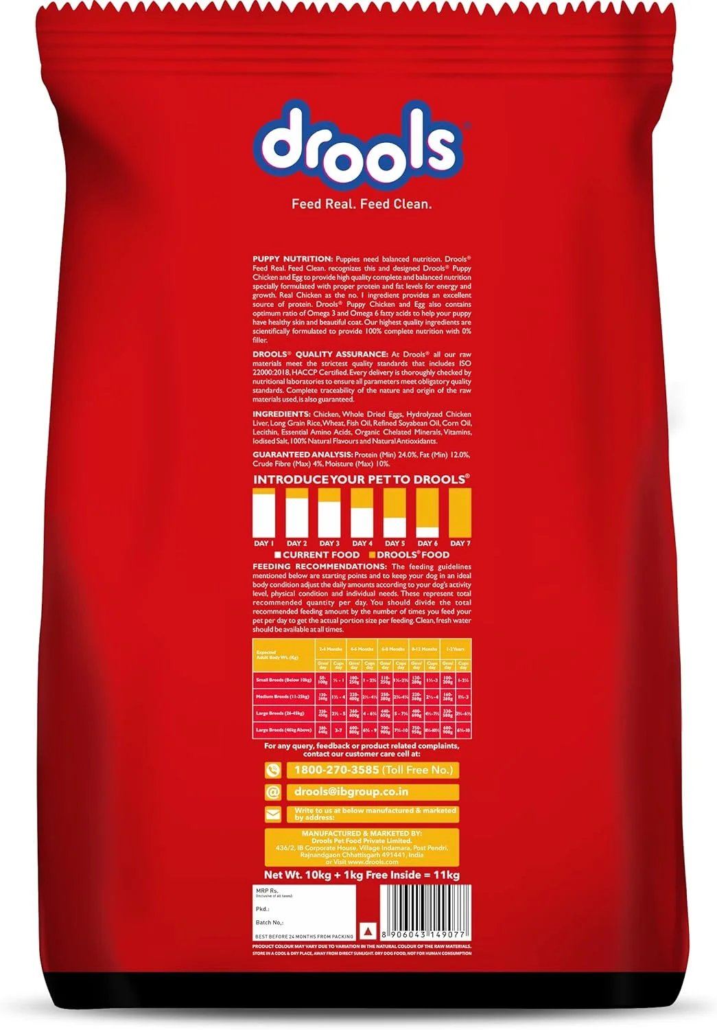 غذای خشک سگ توله و بالغ درولز با طعم مرغ و تخم مرغ، 10 کیلوگرم، 1 عدد