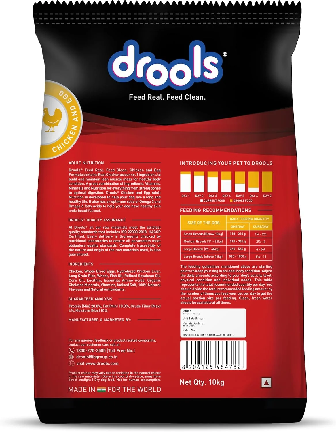 غذای خشک سگ بالغ با طعم مرغ و تخم مرغ درولز، 10 کیلوگرم، بسته 1 عددی