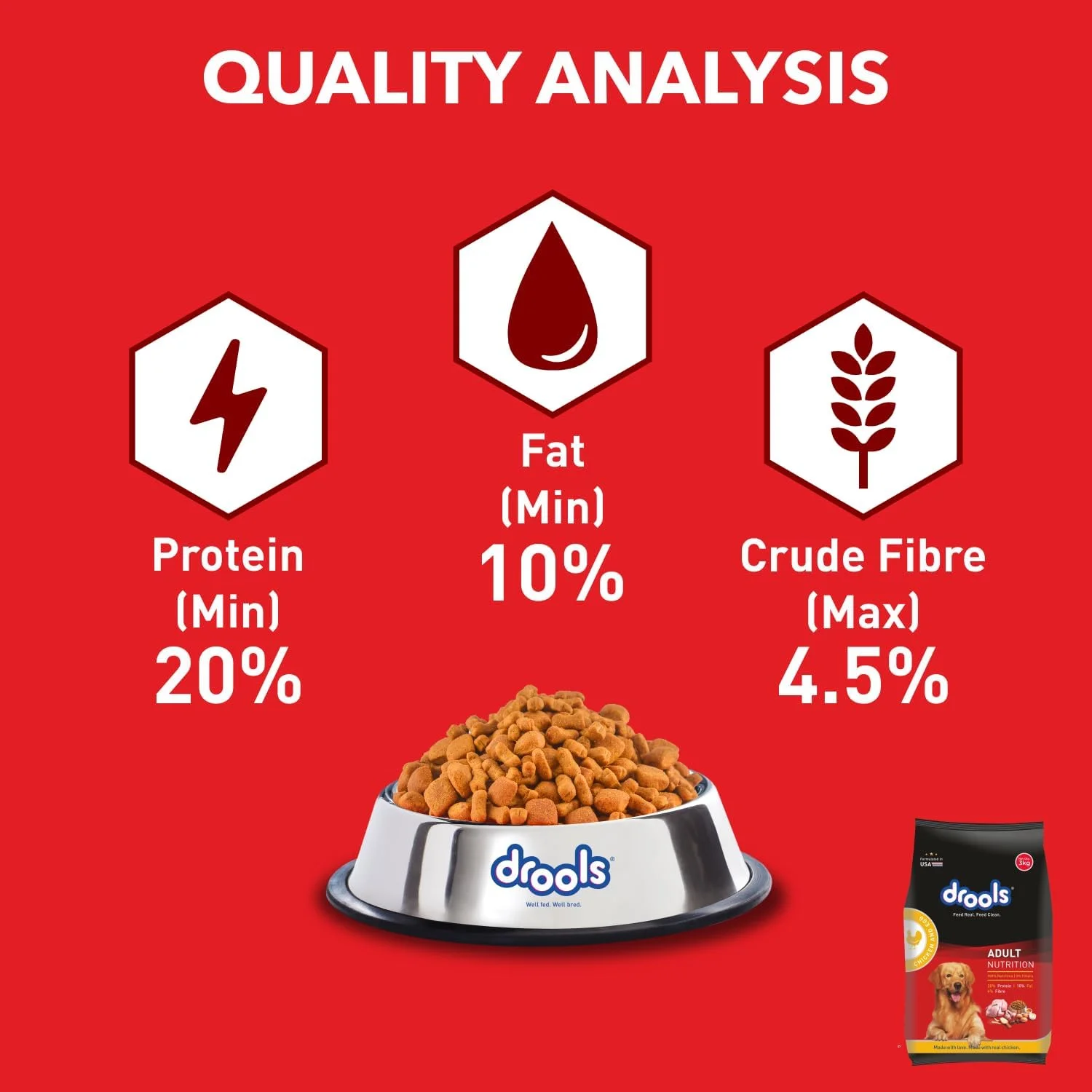 غذای خشک سگ بالغ با طعم مرغ و تخم مرغ درولز، 10 کیلوگرم، بسته 1 عددی
