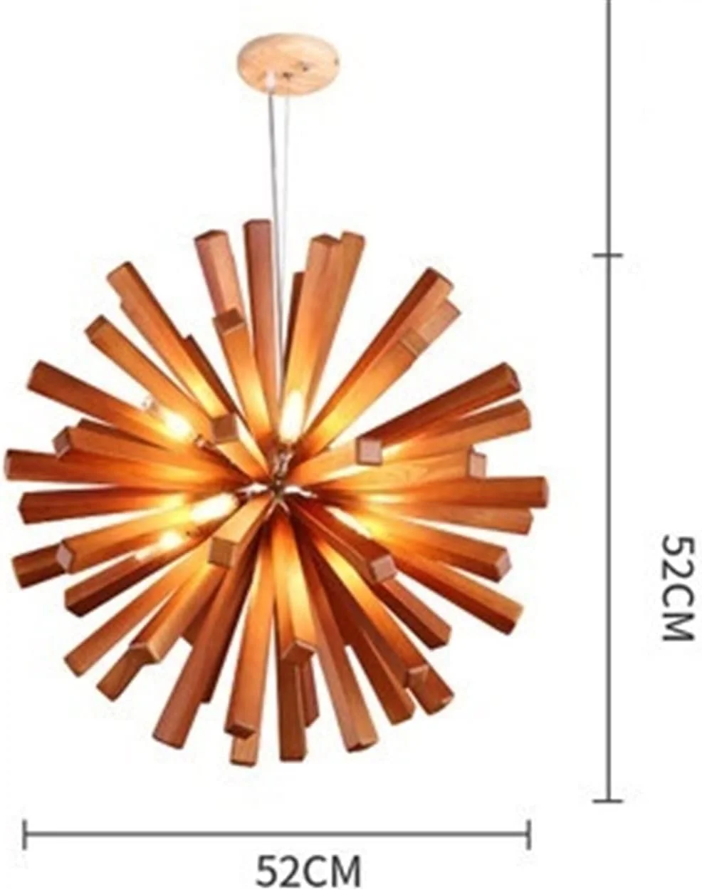 چراغ سقفی ZKSKOX مدل قاصدک، لوستر چوبی هنری، مناسب اتاق چای، اتاق غذاخوری و لامپ اتاق نشیمن