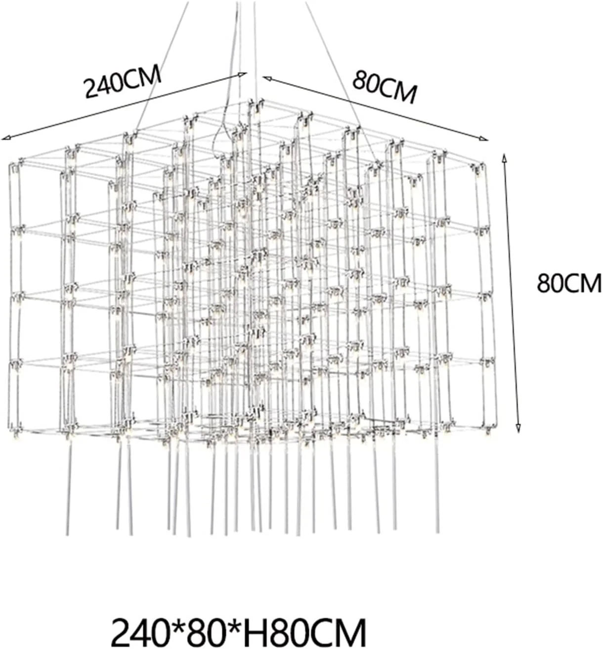 لوستر سقفی ZKSKOX، مناسب برای تزئین لابی هتل، مدل مربع لوستر سقفی ZKSKOX، مناسب برای تزئین لابی هتل، مدل مربع