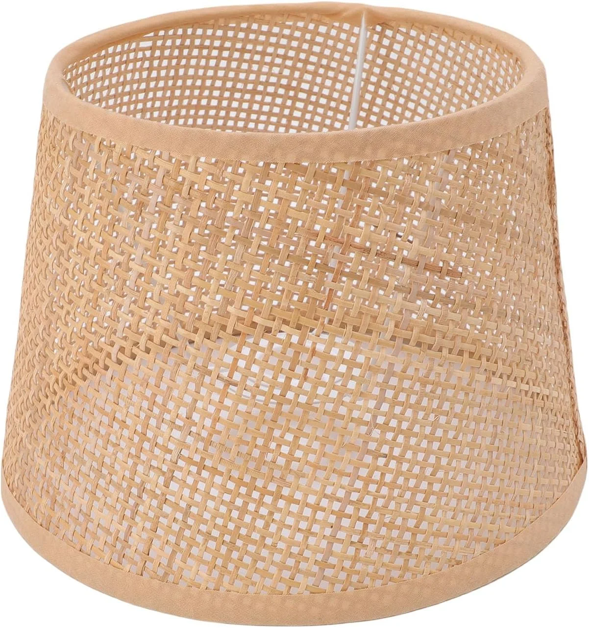 آباژور حصیری بافته شده، پوشش دست ساز چراغ، سازگار با چراغ رومیزی E27 E14، چراغ سقفی، طراحی توری مربعی برای فضای گرم