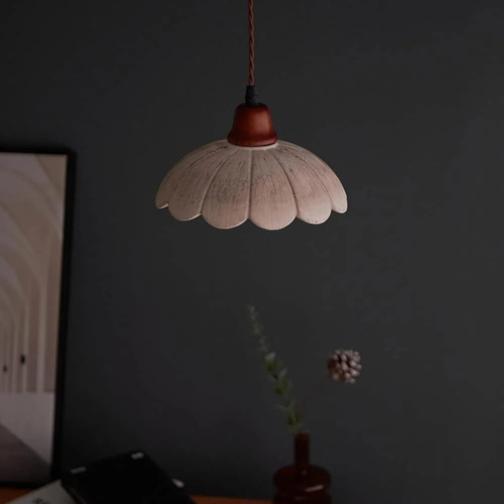 چراغ آویز سرامیکی به سبک اروپایی HGFUUYT، چراغ آویز چوبی تک لامپ، چراغ آویز کنار تخت خواب به سبک وینتج، لوستر قابل تنظیم بالکن داخلی