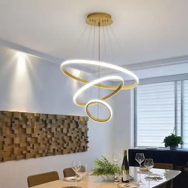 چراغ آویز حلقه ای ال ای دی مدرن رافین - چراغ سقفی لوستر دایره ای مینیمالیستی برای اتاق نشیمن، اتاق غذاخوری، اتاق خواب، دفتر