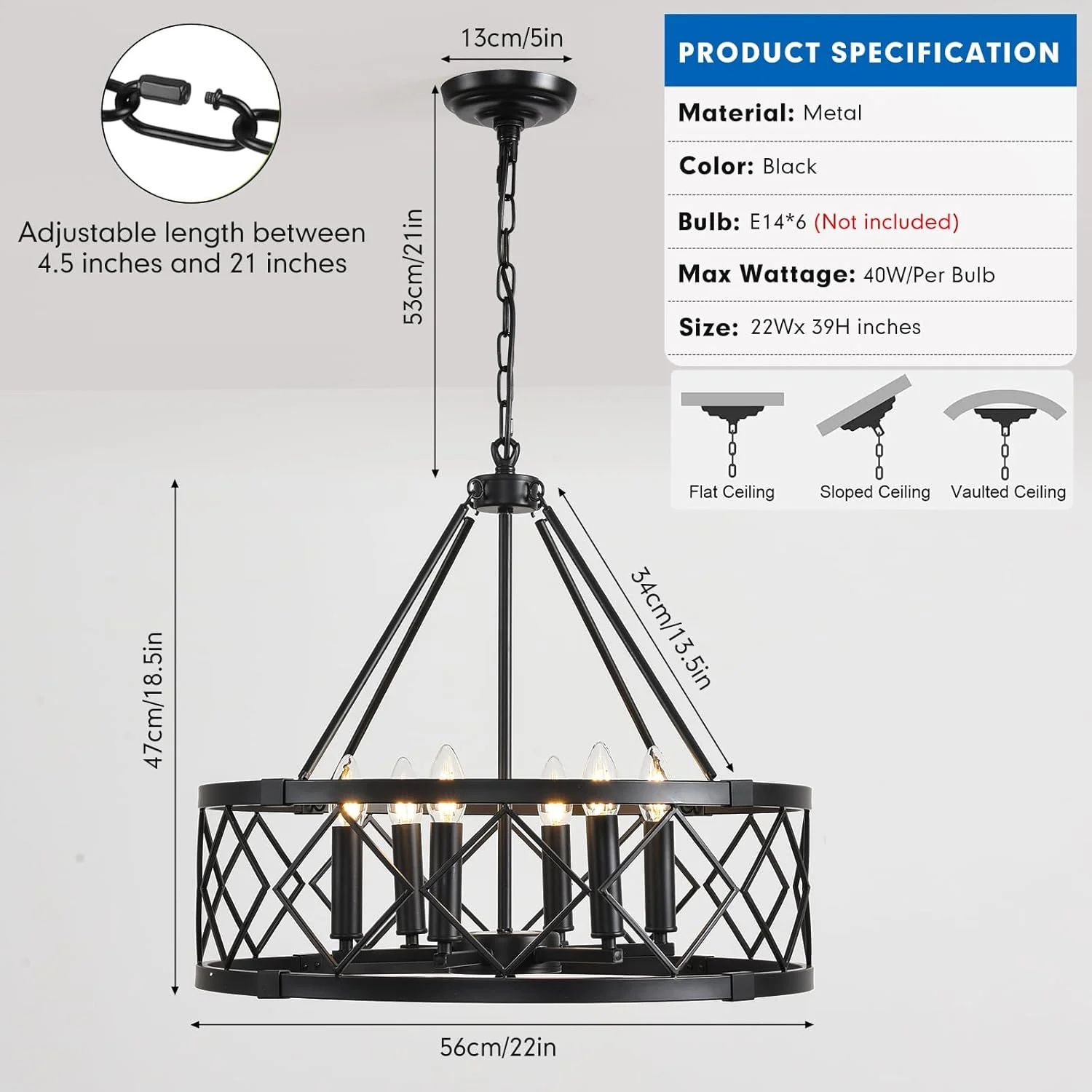 لوستر 6 شاخه برای اتاق ناهارخوری، لوستر مشکی آویز، چراغ آشپزخانه، لامپ آویز برای ورودی، راهرو، اتاق خواب، اتاق نشیمن لوستر 6 شاخه برای اتاق ناهارخوری، لوستر مشکی آویز، چراغ آشپزخانه، لامپ آویز برای ورودی، راهرو، اتاق خواب، اتاق نشیمن