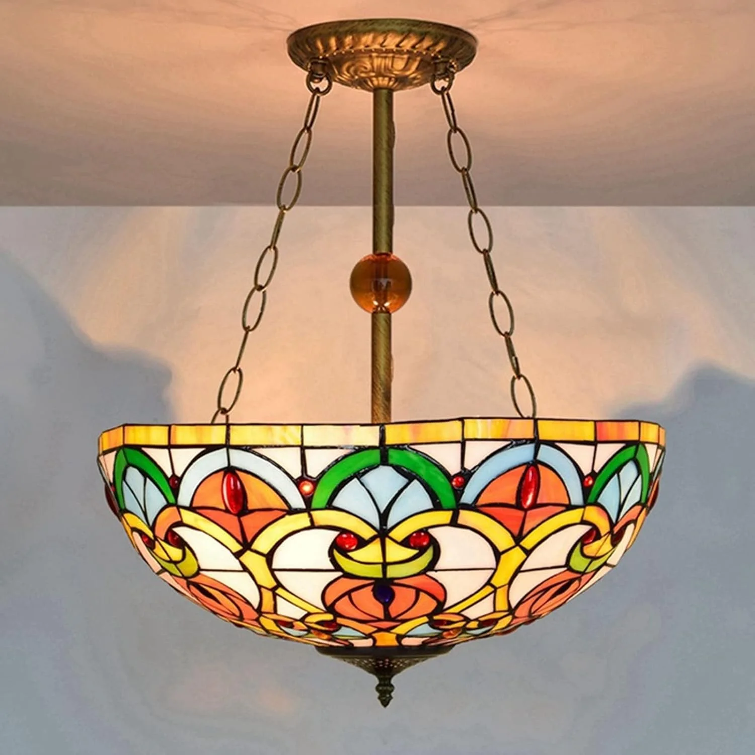 لوستر خلاقانه GPERSGU، چراغ سقفی LED گرد رترو، روشنایی داخلی بوهو برای اتاق نشیمن، اتاق خواب، بالکن