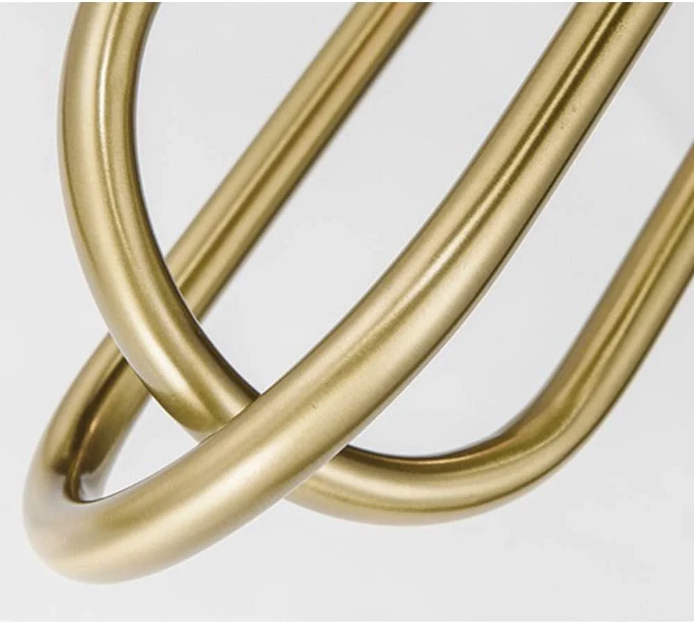 لوستر ادیسونی ساده، چراغ آویز مدرن سخت افزاری / چراغ سقفی مینیمالیستی، دو حلقه طلایی، مناسب اتاق خواب، آشپزخانه، چراغ روشنایی E27/E26