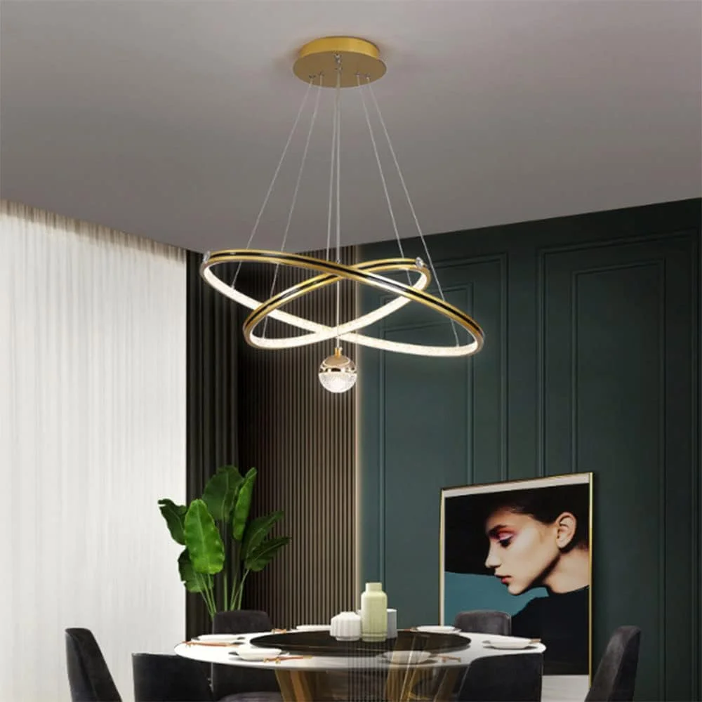 لوستر بزرگ دایره ای لوکس نوردی اتاق نشیمن، چراغ آویز ال ای دی حلقه ای ساده مدرن، چراغ آویز سقفی دوبلکس فروشگاه رستوران اتاق خواب، Li جالب