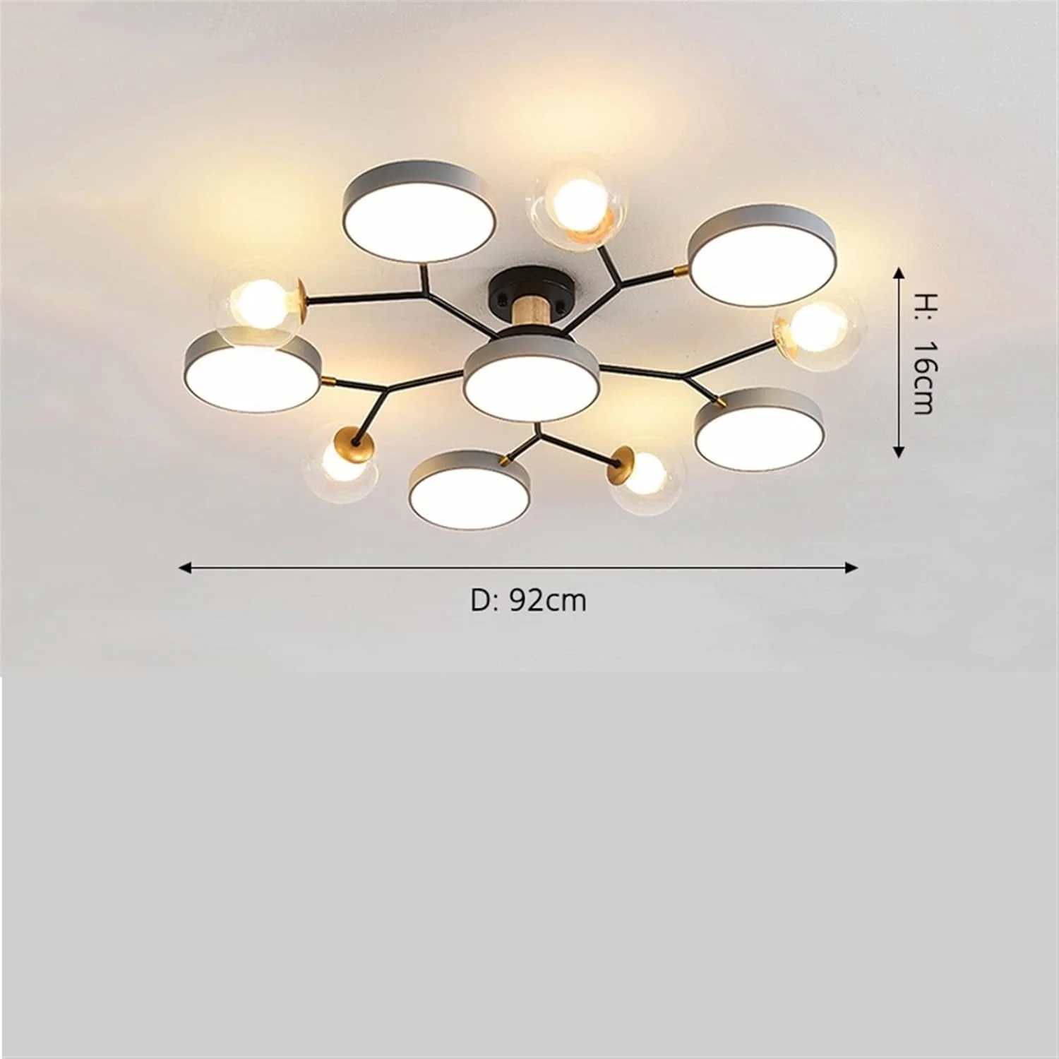 چراغ سقفی ZKSKOX، لوستر چراغ سقفی مناسب اتاق نشیمن، اتاق خواب، و اتاق غذاخوری (Hortel)