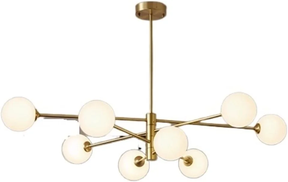 چراغ آویز YYVVBBF، لوسترهای مدرن مسی، روشنایی قاب طلایی، چراغ آویز سقفی برای اتاق نشیمن، اتاق غذاخوری، آشپزخانه، لوستر گوی شیشه ای чердак