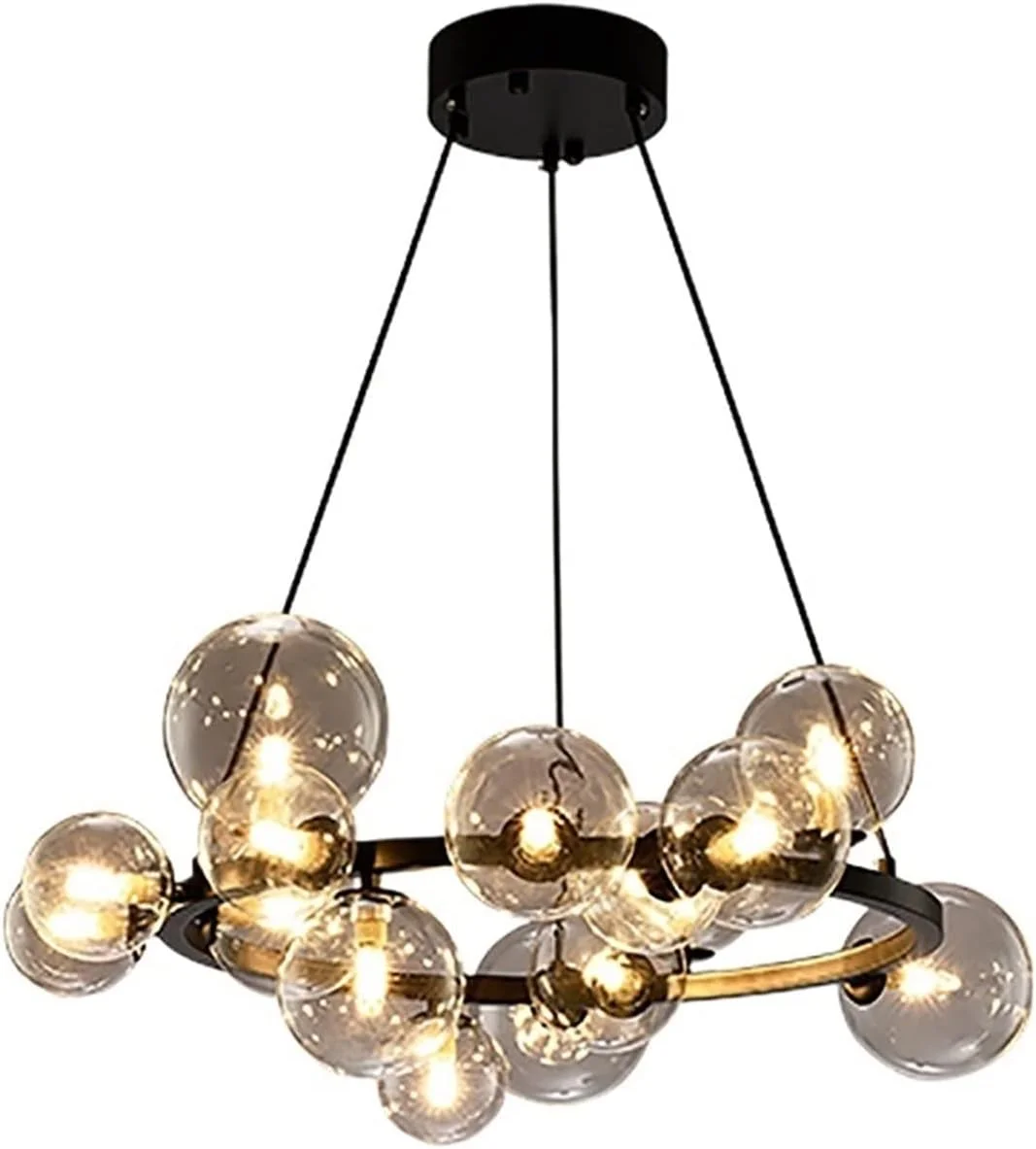 لوستر آویز YYVVBBF برای اتاق خواب، لوستر مدرن اتاق مدل/اتاق ناهارخوری/کانتر بار/لوستر تک گوی شیشه ای سفید، که نصب آن در سالن آسان است