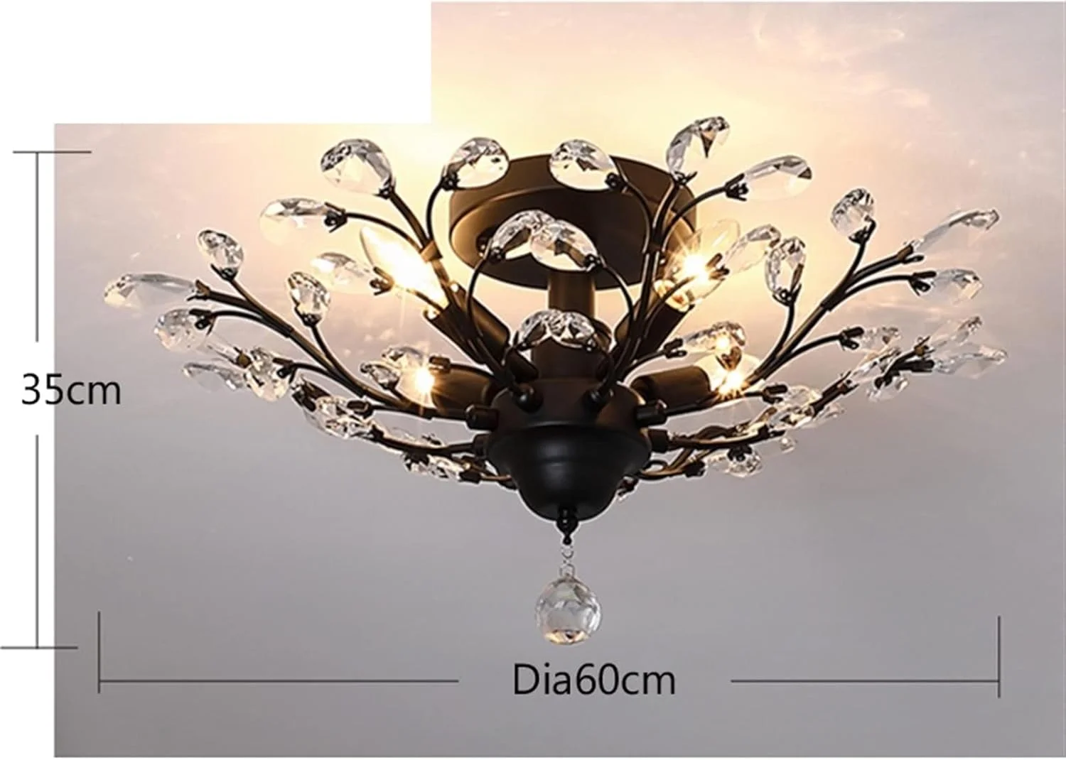 لوستر سقفی YYVVBBF، روشنایی داخلی، لوستر سقفی اتاق نشیمن، اتاق خواب، چراغ آشپزخانه (Hortel)