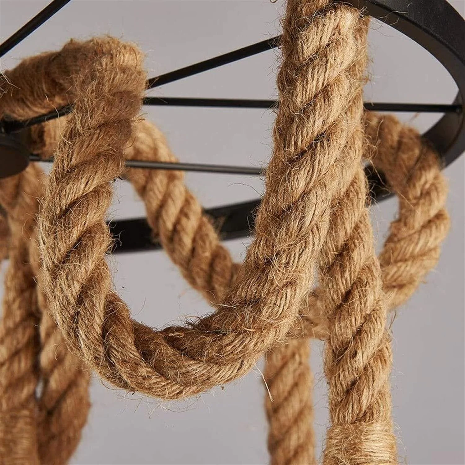 لوستر چرخ آهنی طنابی کنفی رترو 6 شاخه، محدوده تابش 10-15 متر مربع، قطر 50 سانتی متر، ارتفاع 95 سانتی متر، چراغ های روشنایی با سلیقه لوستر چرخ آهنی طنابی کنفی رترو 6 شاخه، محدوده تابش 10-15 متر مربع، قطر 50 سانتی متر، ارتفاع 95 سانتی متر، چراغ های روشنایی با سلیقه