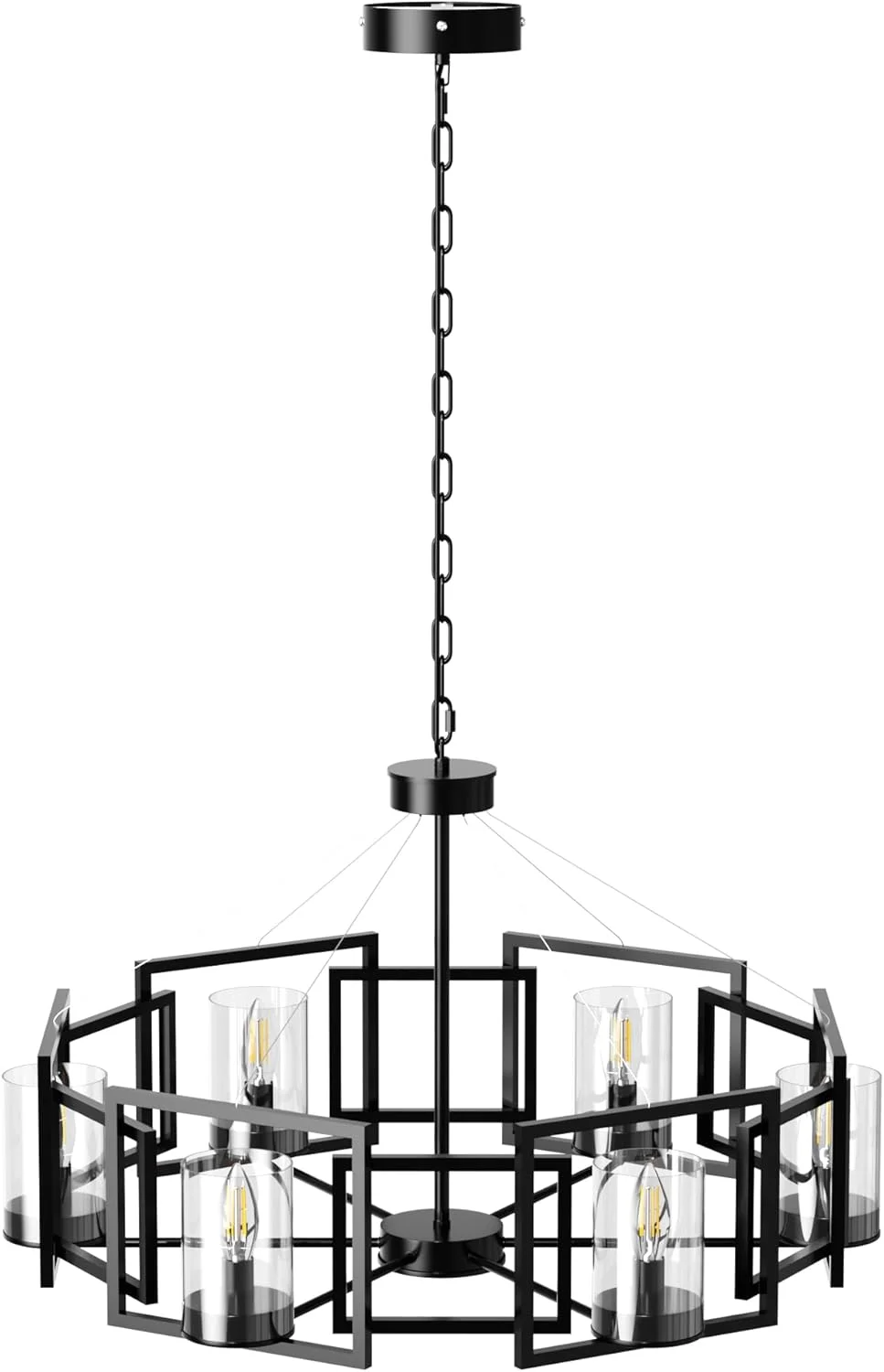 لوستر سقفی صنعتی Wisfor: چراغ آویز 6 شاخه مشکی طرح خانه روستایی، چراغ آویز سقفی، چراغ شمعی روستیک برای جزیره آشپزخانه، اتاق غذاخوری، اتاق نشیمن لوستر سقفی صنعتی Wisfor: چراغ آویز 6 شاخه مشکی طرح خانه روستایی، چراغ آویز سقفی، چراغ شمعی روستیک برای جزیره آشپزخانه، اتاق غذاخوری، اتاق نشیمن