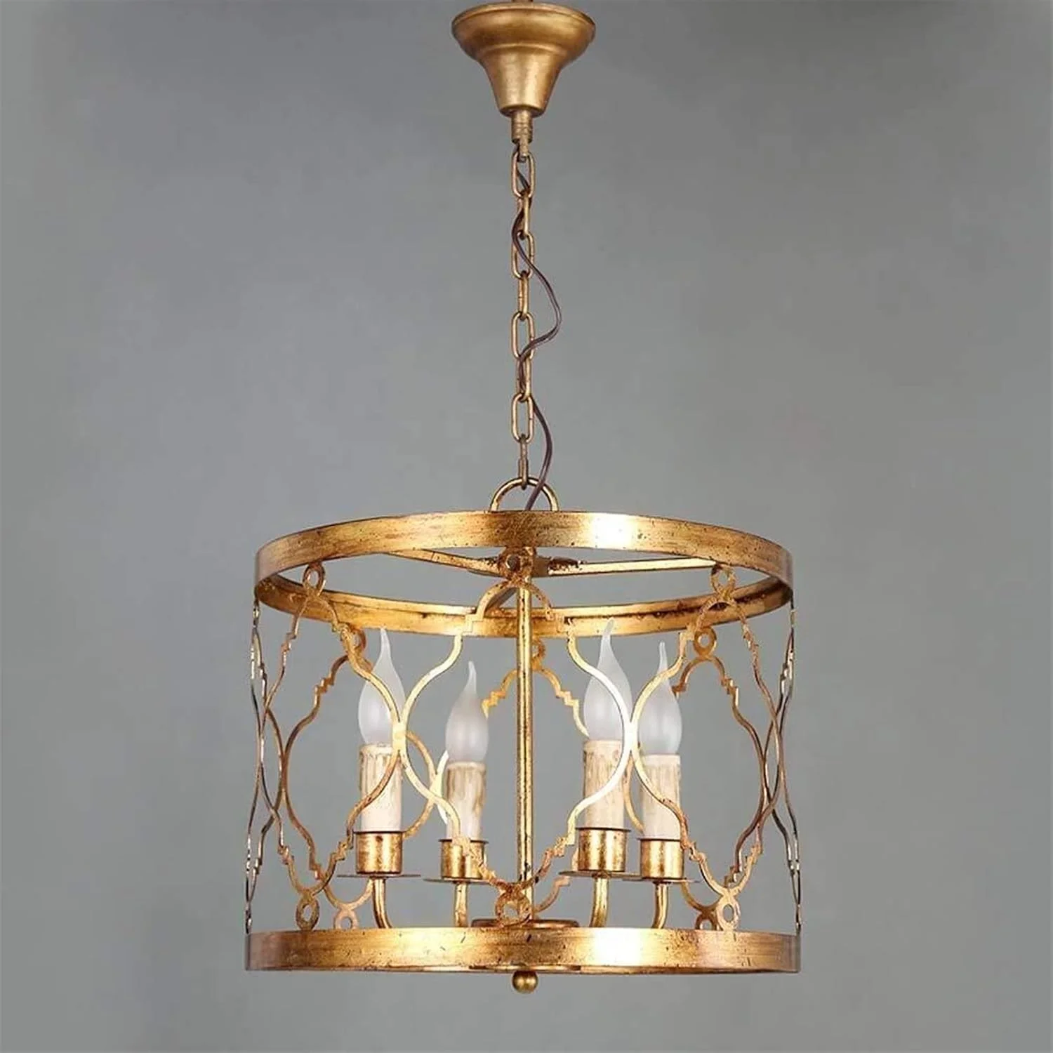 چراغ ال ای دی فرفورژه توخالی با طرح خاص و ورق طلای قدیمی، قطر 407 * ارتفاع 371 میلی متر، زیبا و خوش ساخت چراغ ال ای دی فرفورژه توخالی با طرح خاص و ورق طلای قدیمی، قطر 407 * ارتفاع 371 میلی متر، زیبا و خوش ساخت