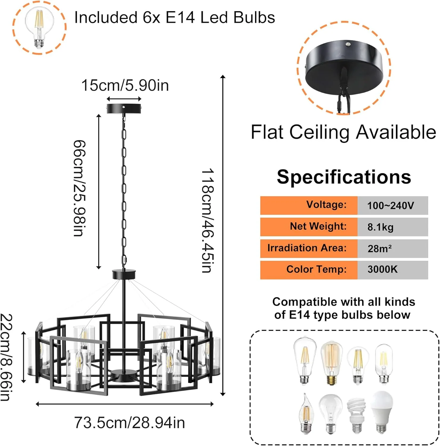 لوستر سقفی صنعتی Wisfor: چراغ آویز 6 شاخه مشکی طرح خانه روستایی، چراغ آویز سقفی، چراغ شمعی روستیک برای جزیره آشپزخانه، اتاق غذاخوری، اتاق نشیمن لوستر سقفی صنعتی Wisfor: چراغ آویز 6 شاخه مشکی طرح خانه روستایی، چراغ آویز سقفی، چراغ شمعی روستیک برای جزیره آشپزخانه، اتاق غذاخوری، اتاق نشیمن