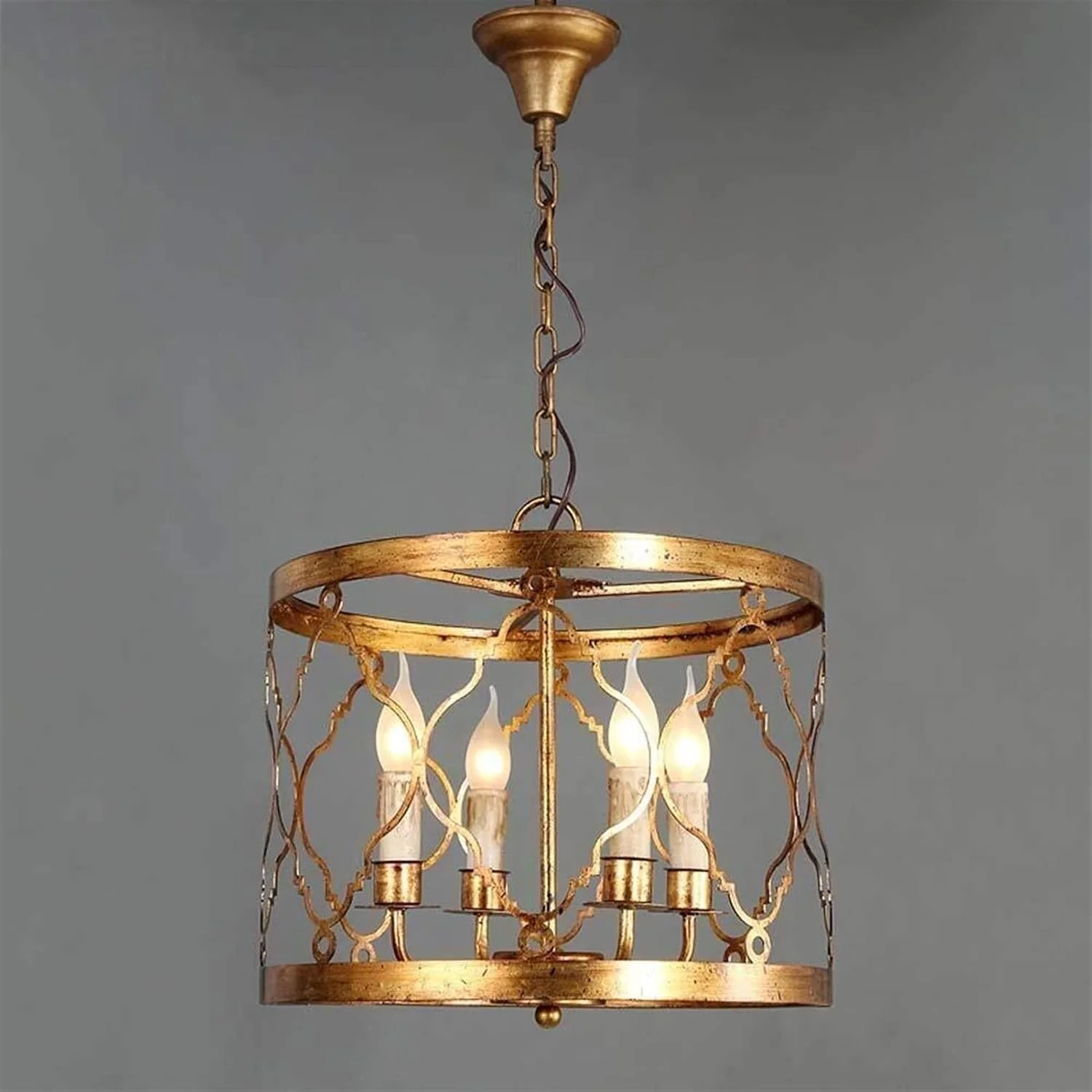 چراغ ال ای دی فرفورژه توخالی با طرح خاص و ورق طلای قدیمی، قطر 407 * ارتفاع 371 میلی متر، زیبا و خوش ساخت چراغ ال ای دی فرفورژه توخالی با طرح خاص و ورق طلای قدیمی، قطر 407 * ارتفاع 371 میلی متر، زیبا و خوش ساخت