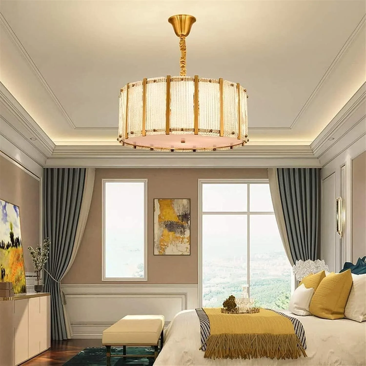 چراغ سقفی مدرن و مینیمالیستی گرد با هنر آهن، شیشه طلایی، مناسب اتاق نشیمن، اتاق خواب، رستوران، کافی شاپ، نصب آسان، 60X60X25 سانتی متر، زیبا چراغ سقفی مدرن و مینیمالیستی گرد با هنر آهن، شیشه طلایی، مناسب اتاق نشیمن، اتاق خواب، رستوران، کافی شاپ، نصب آسان، 60X60X25 سانتی متر، زیبا