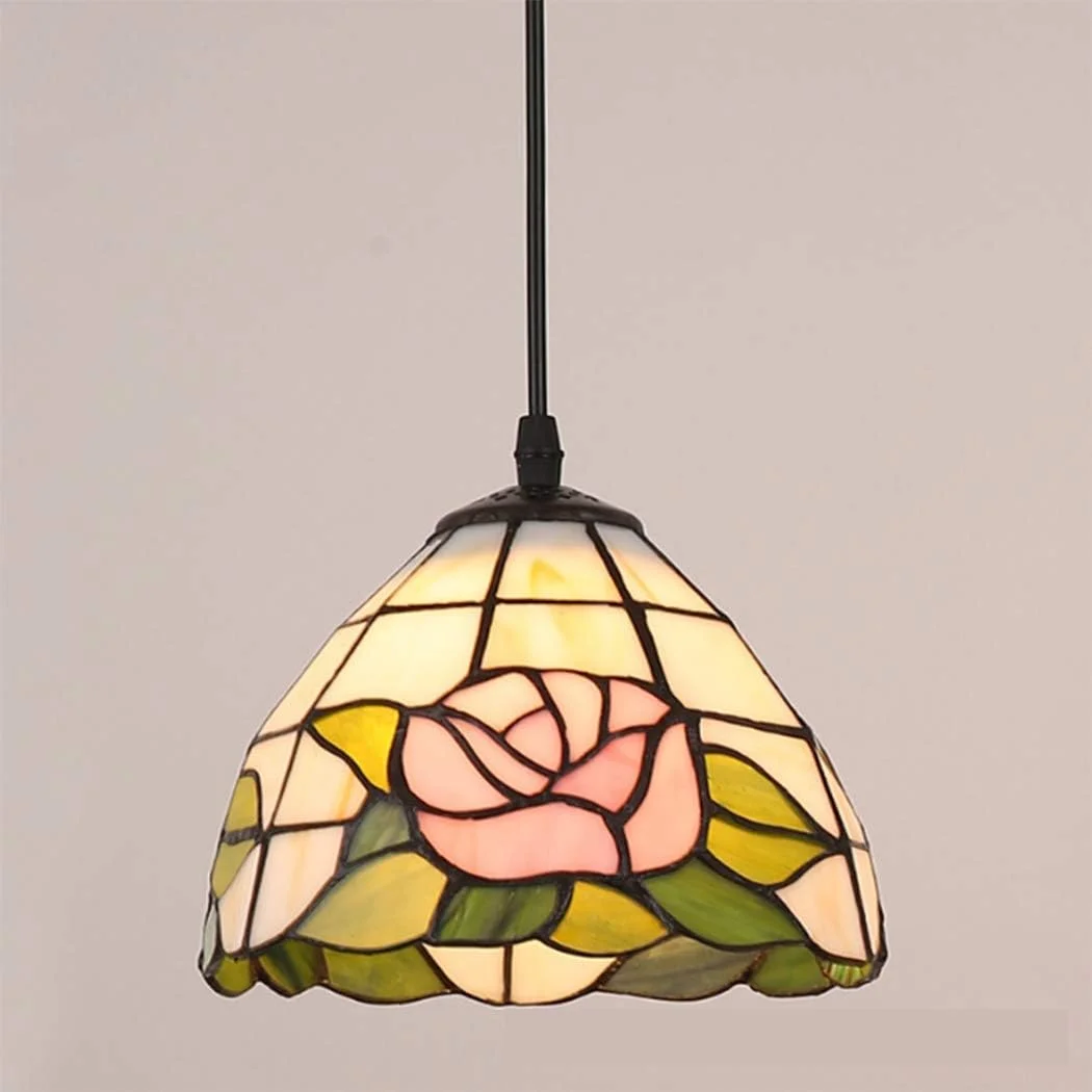 لوستر آویز سقفی به سبک تیفانی وینتیج 8 اینچی، چراغ سقفی شیشه ای رنگی مدیترانه ای E27 برای اتاق ناهارخوری، اتاق خواب، اتاق نشیمن لوستر آویز سقفی به سبک تیفانی وینتیج 8 اینچی، چراغ سقفی شیشه ای رنگی مدیترانه ای E27 برای اتاق ناهارخوری، اتاق خواب، اتاق نشیمن