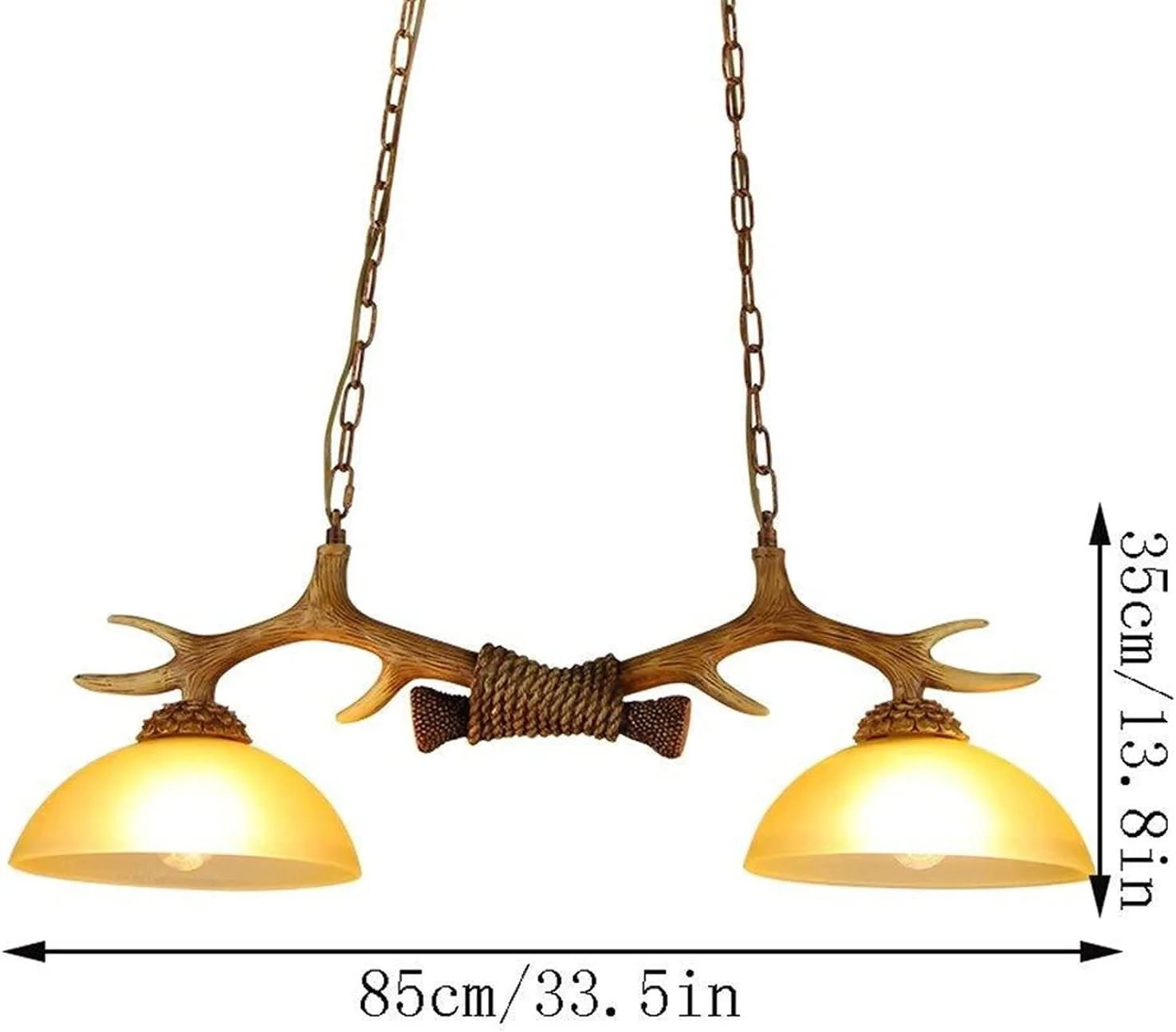 لوسترهای سر گوزن رزینی وینتیج، روشنایی شیشه ای ال ای دی صنعتی رترو لوستر آهنی چراغ های سقفی عتیقه مدرن اتاق نشیمن میز ناهار خوری چراغ آویز